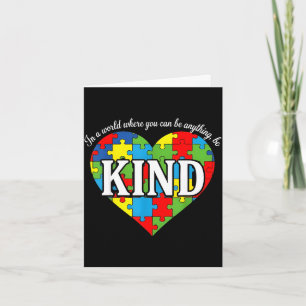Wees aardig autism awareness shirt - leuk puzzel h kaart