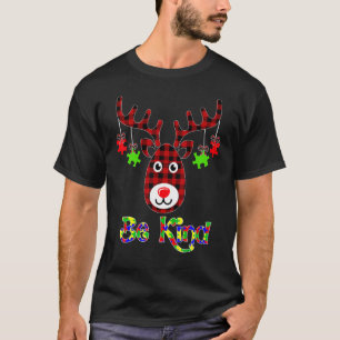 Wees aardig Autisme bewustzijn Kerst Rendier rood T-shirt