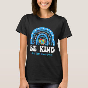Wees aardig Autisme bewustzijn puzzel Cute Regenbo T-shirt