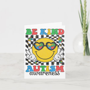 Wees aardig Autisme Bewustzijn Puzzel Stuk Glimlac Kaart