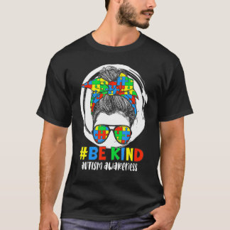 Wees aardig Autisme bewustzijn Puzzelstuk rommelig T-shirt
