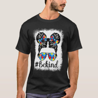 Wees aardig Autisme bewustzijn puzzelstuk rommelig T-shirt