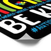 Wees aardig Autisme bewustzijn Regenboog Luipaard Poster (Hoek)