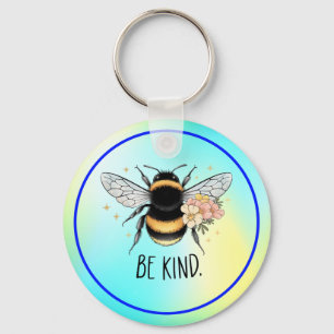 Wees aardig bloemig leuk bij ontwerp sleutelhanger
