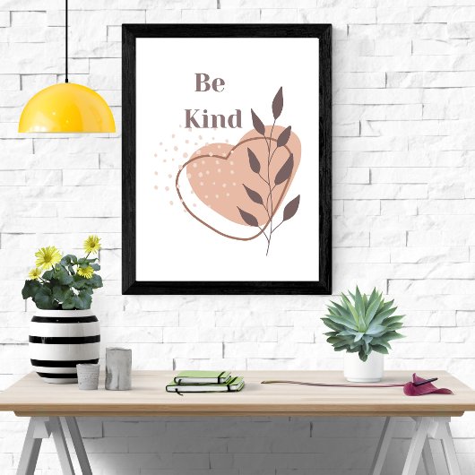 Wees aardig Boho abstracte vormen muurkunst citaat Poster
