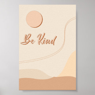 Wees aardig Boho citaat neutrale typografie print