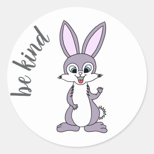 "Wees aardig" Bunny Sticker (Voorkant)