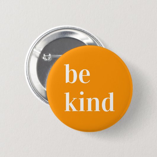 Wees aardig Button sinaasappel (Voorkant /achterkant)