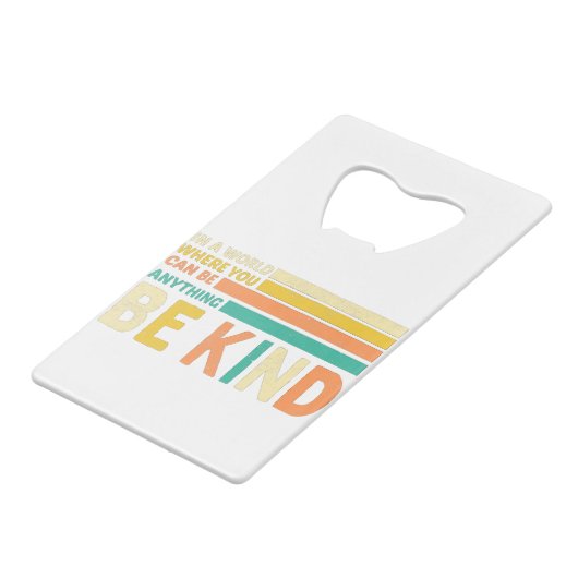 Wees aardig creditkaart flessenopener (Achterkant Gekanteld)