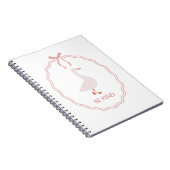Wees aardig Cute Goose met Roze Lint Frame Notitieboek (Rechterzijde)