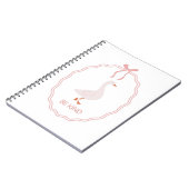 Wees aardig Cute Goose met Roze Lint Frame Notitieboek (Linkerzijde)