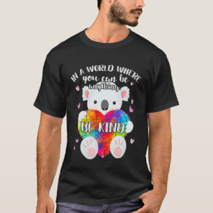 Wees Aardig Cute Puzzel Koala Maand van de Autisme T-shirt