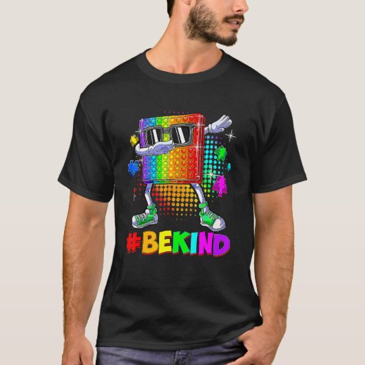 Wees Aardig Dabbing Pop Het Puzzelstuk Autisme Bew T-shirt (Voorkant)