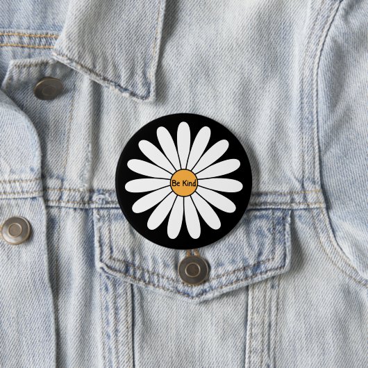 Wees aardig, Daisy Flower Ronde Button 7,6 Cm (In situ)