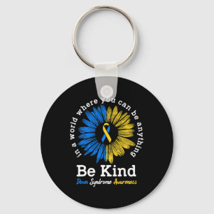 Wees Aardig Down Syndroom Awareness Lint Zonnebloe Sleutelhanger