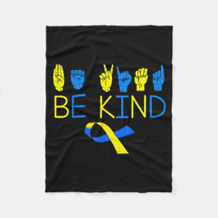 Wees aardig downsyndroom bewustzijn t21 asl handge fleece deken