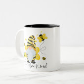 Wees aardig en bee Hippy Gnome Lover Tweekleurige Koffiemok (Voorkant links)