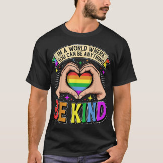 Wees aardig Gay Pride LGBT Rainbow Heart LGBT T-shirt