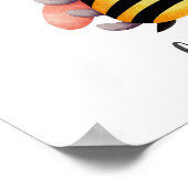 Wees aardig Geel en Roze Bij Kinderen Slaapkamer Poster (Hoek)