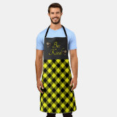 "Wees Aardig" Gingham Schort (Gedragen)