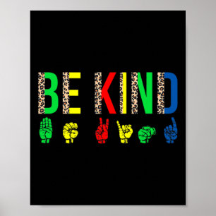 Wees Aardig Hand Gebarentaal Puzzel Autisme Bewust Poster