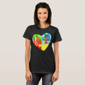 Wees Aardig Hand Gebarentaal Puzzel Autisme Bewust T-shirt (Voorkant volledig)