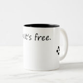 Wees aardig Het is gratis - Inspirerend quote Tweekleurige Koffiemok (Voorkant rechts)