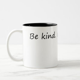 Wees aardig Het is gratis - Inspirerend quote Tweekleurige Koffiemok