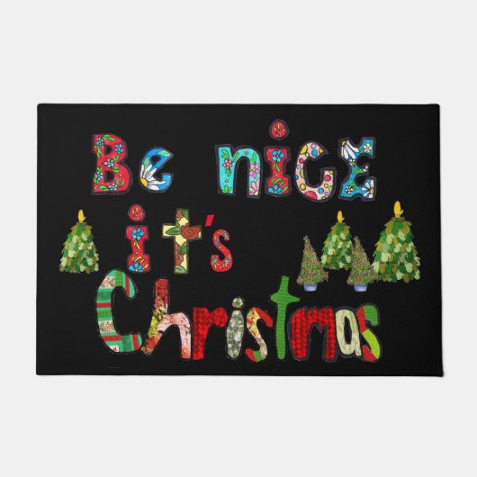 Wees aardig, het is Kerstmis #2 Deurmat (Voorkant)