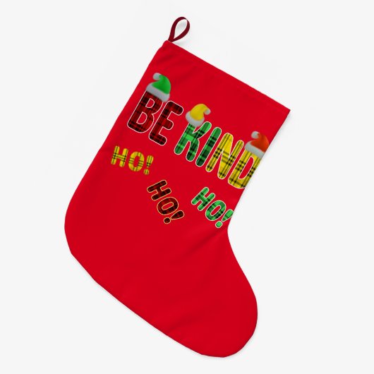 WEES AARDIG HOE GRAPPIG KERST PLAID QUOTE GROTE KERSTSOK (Voorkant (Hangend))