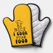 Wees aardig, ik kook je eten ovenwant (Voorkant / Achterkant)