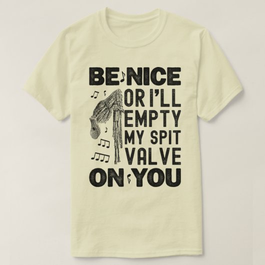 Wees aardig, ik leeg mijn spuiklepzak Pijporkesthu T-shirt (Design voorkant)