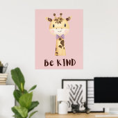 Wees aardig kleine giraffe poster (Thuiskantoor)