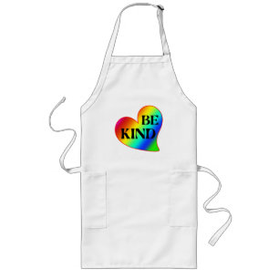 Wees Aardig Kleurrijk Hart Regenboog Lang Schort