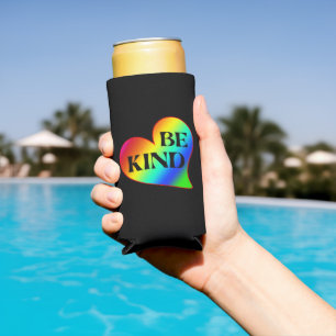 Wees Aardig Kleurrijk Hart Regenboog  Seltzer Blikjeskoeler