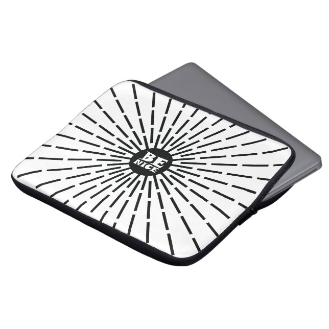 Wees aardig laptop sleeve (Voorkant top)