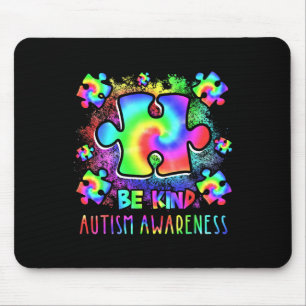 Wees Aardig Legpuzzelstukken Tie Dye Autisme Bewus Muismat
