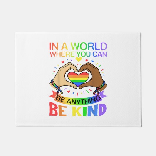 Wees aardig LGBT Pride Regenboog Gelijkheid Bewust Deurmat (Voorkant)