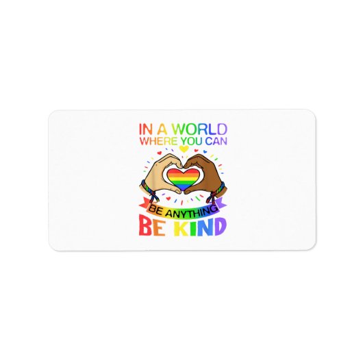 Wees aardig LGBT Pride Regenboog Gelijkheid Bewust Etiket (Voorkant)