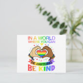 Wees aardig LGBT Pride Regenboog Gelijkheid Bewust Save The Date (Staand voorkant)