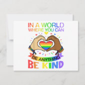 Wees aardig LGBT Pride Regenboog Gelijkheid Bewust Save The Date (Achterkant)