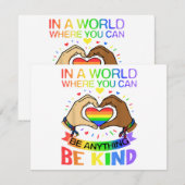 Wees aardig LGBT Pride Regenboog Gelijkheid Bewust Save The Date (Voorkant / Achterkant)