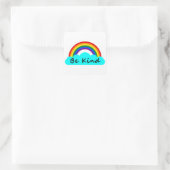 Wees aardig - LGBT-regenboog Vierkante Sticker (Tas)
