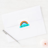 Wees aardig - LGBT-regenboog Vierkante Sticker (Envelop)