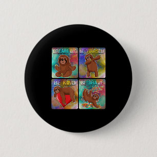 Wees aardig luiaard Kinder schoolleraar Motivatie Ronde Button 5,7 Cm