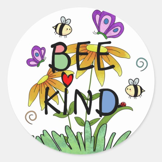Wees Aardig Natuur Ronde Sticker (Voorkant)
