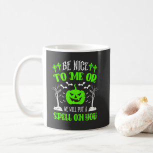 Wees aardig of doe je Spell Halloween Witch Pumpki Koffiemok