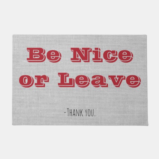 Wees aardig of ga weg deurmat (Voorkant)
