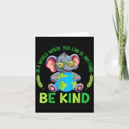 Wees aardig Olifant Aarddag Planeet Wereld Vriende Kaart (Voorkant)