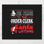 Wees aardig om de lerk kerstman te bestellen sparkling wijnetiket (Enkel label)